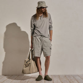 Cotton Cashmere Long Sleeve Henley in Fog | James Perse Los Angeles