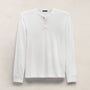 Cotton Cashmere Long Sleeve Henley in White | James Perse Los Angeles