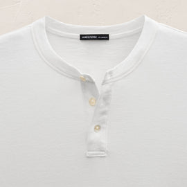 Cotton Cashmere Long Sleeve Henley in White | James Perse Los Angeles