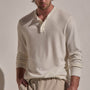 Cotton Cashmere Long Sleeve Henley in White | James Perse Los Angeles