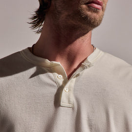 Cotton Cashmere Long Sleeve Henley in White | James Perse Los Angeles