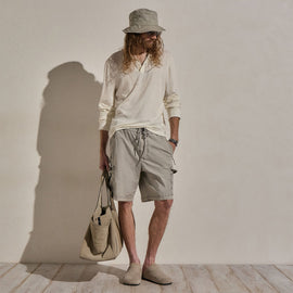 Cotton Cashmere Long Sleeve Henley in White | James Perse Los Angeles