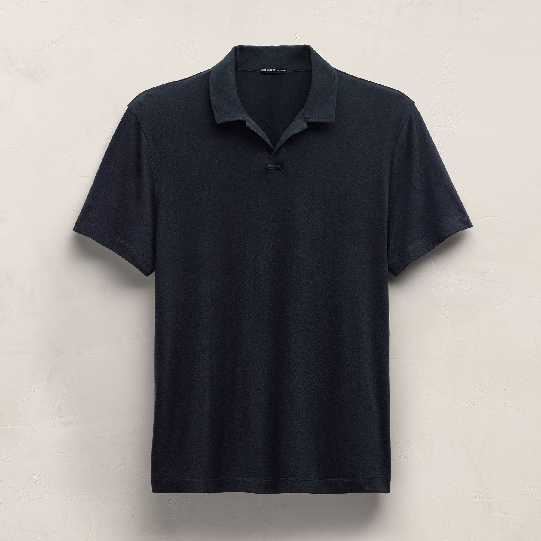 Cotton Cashmere Open Polo in Blue Noir | James Perse Los Angeles