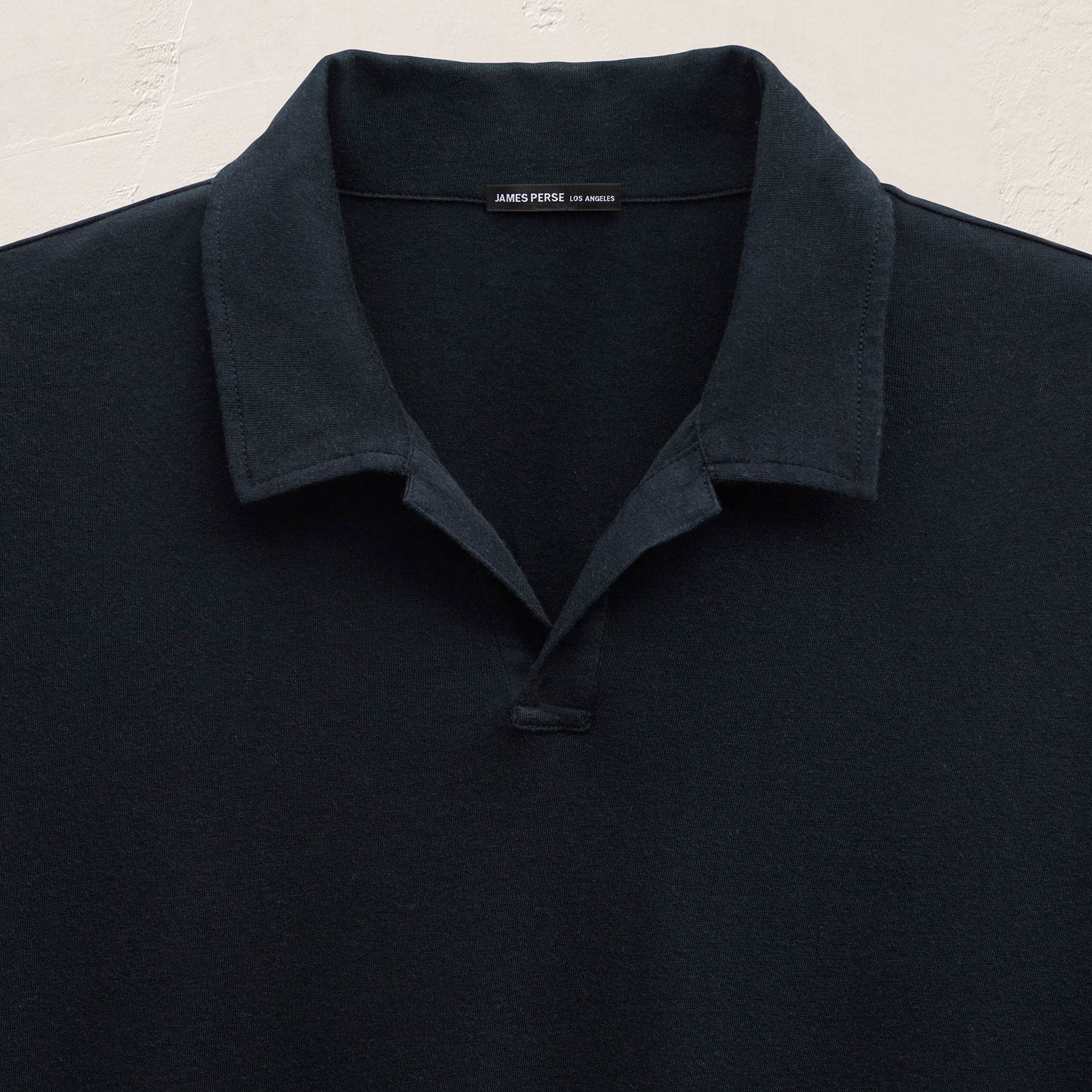 Cotton Cashmere Open Polo in Blue Noir | James Perse Los Angeles