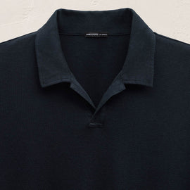 Cotton Cashmere Open Polo in Blue Noir | James Perse Los Angeles