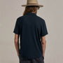Cotton Cashmere Open Polo in Blue Noir | James Perse Los Angeles