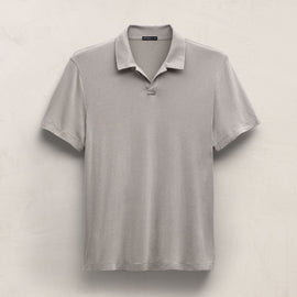 Cotton Cashmere Open Polo in Fog | James Perse Los Angeles