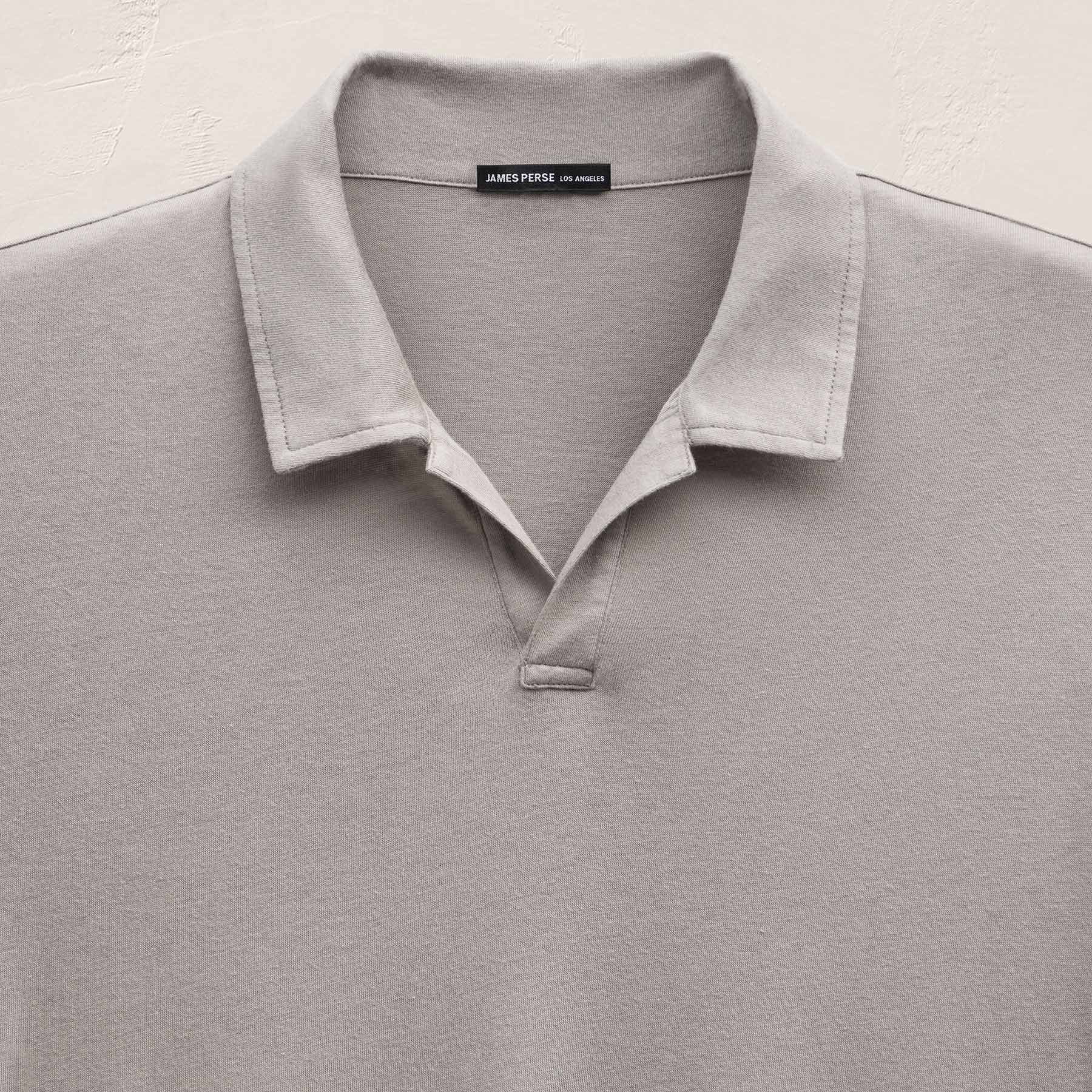 Cotton Cashmere Open Polo in Fog | James Perse Los Angeles