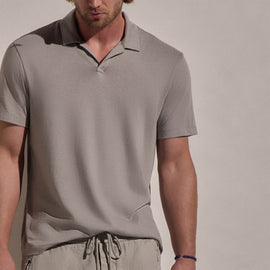 Cotton Cashmere Open Polo in Fog | James Perse Los Angeles