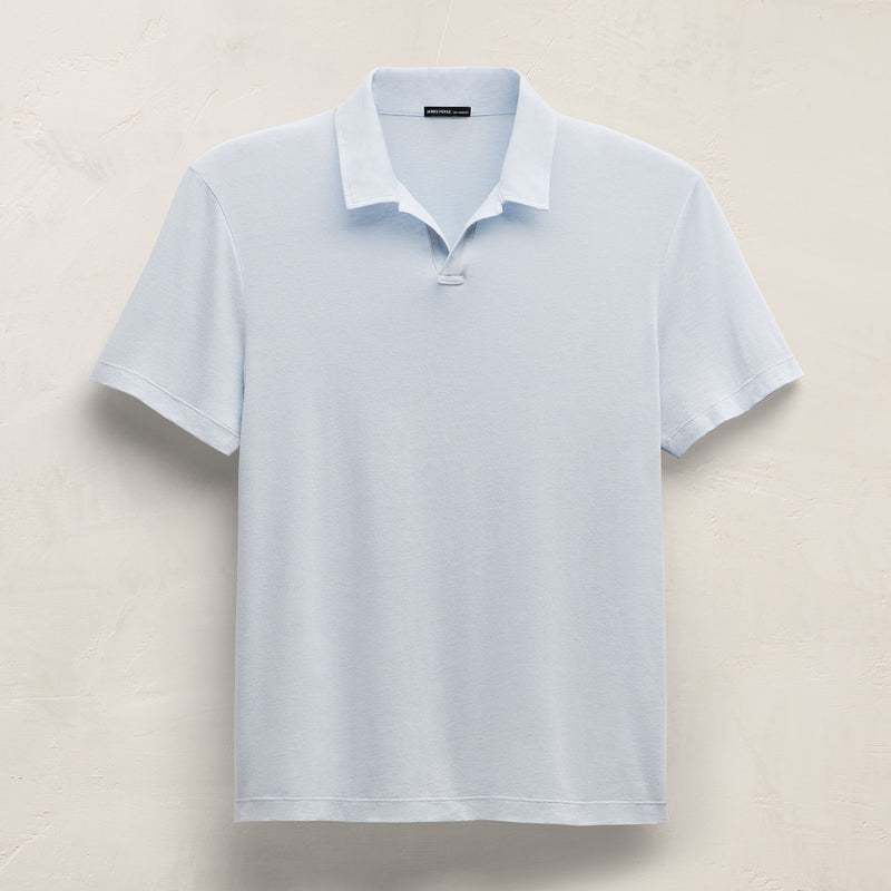 Cotton Cashmere Open Polo in Memory | James Perse Los Angeles