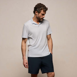 Cotton Cashmere Open Polo in Memory | James Perse Los Angeles