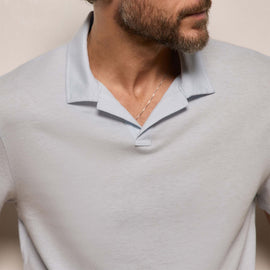 Cotton Cashmere Open Polo in Memory | James Perse Los Angeles