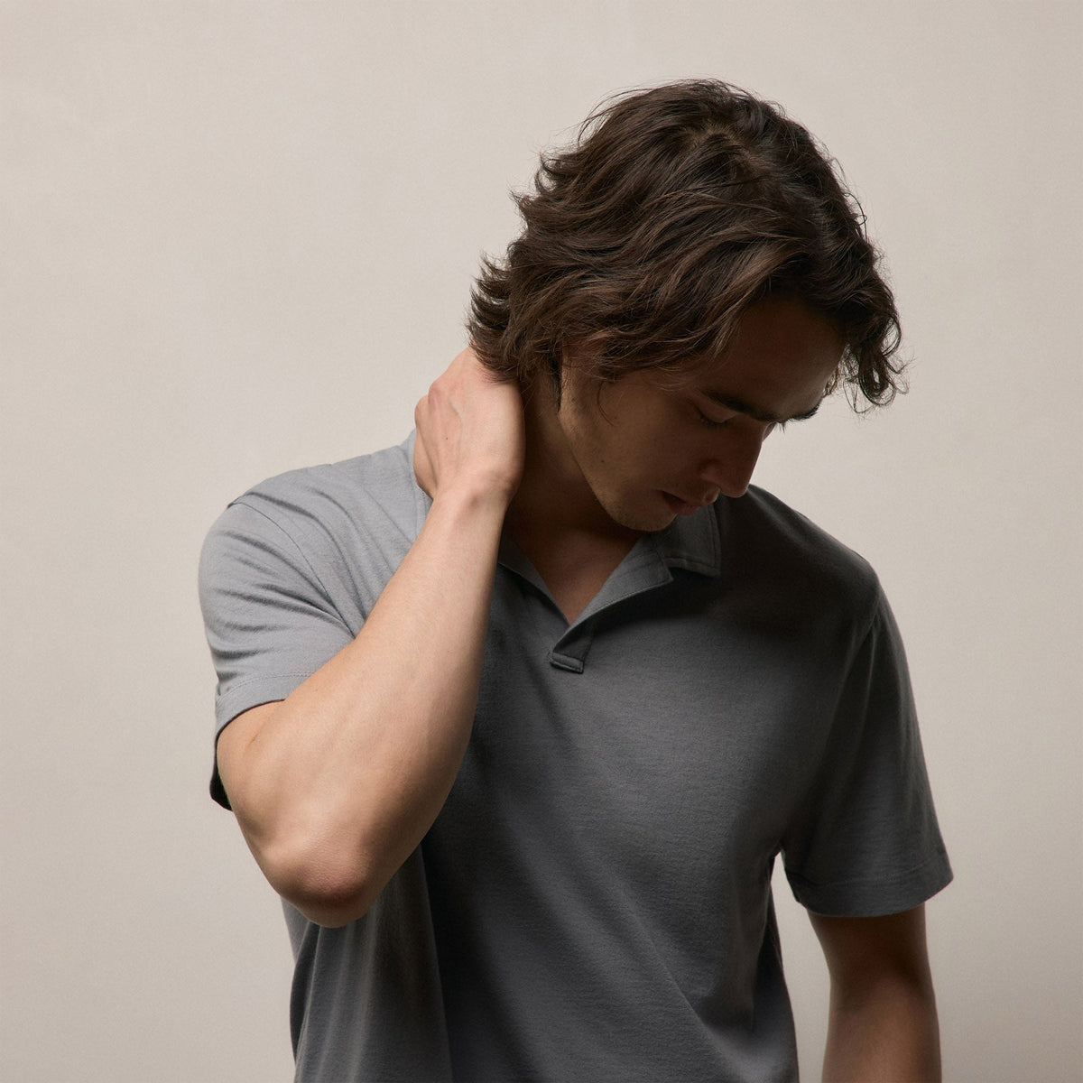 Cotton Cashmere Open Polo in Ore | James Perse Los Angeles