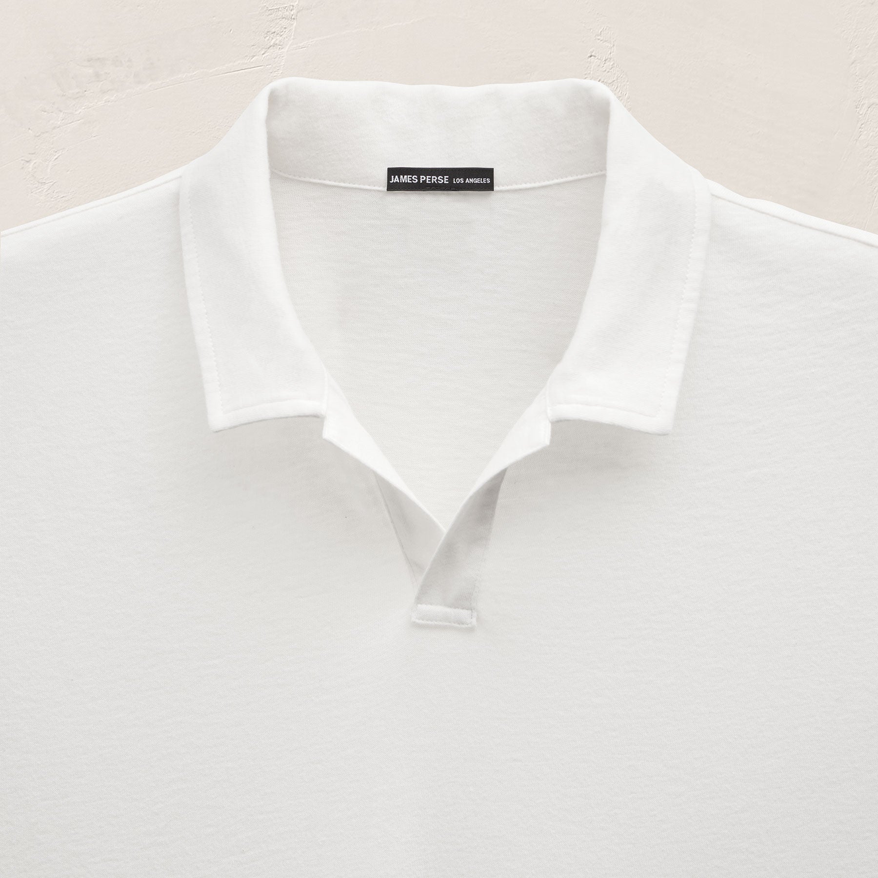 Cotton Cashmere Open Polo in White | James Perse Los Angeles