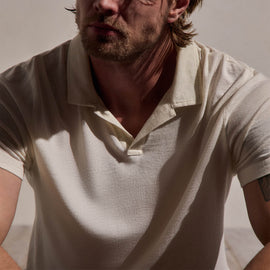 Cotton Cashmere Open Polo in White | James Perse Los Angeles