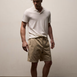 Cotton Cashmere Open Polo in White | James Perse Los Angeles