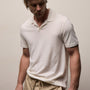 Cotton Cashmere Open Polo in White | James Perse Los Angeles