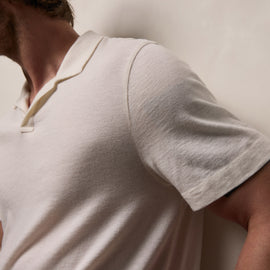 Cotton Cashmere Open Polo in White | James Perse Los Angeles