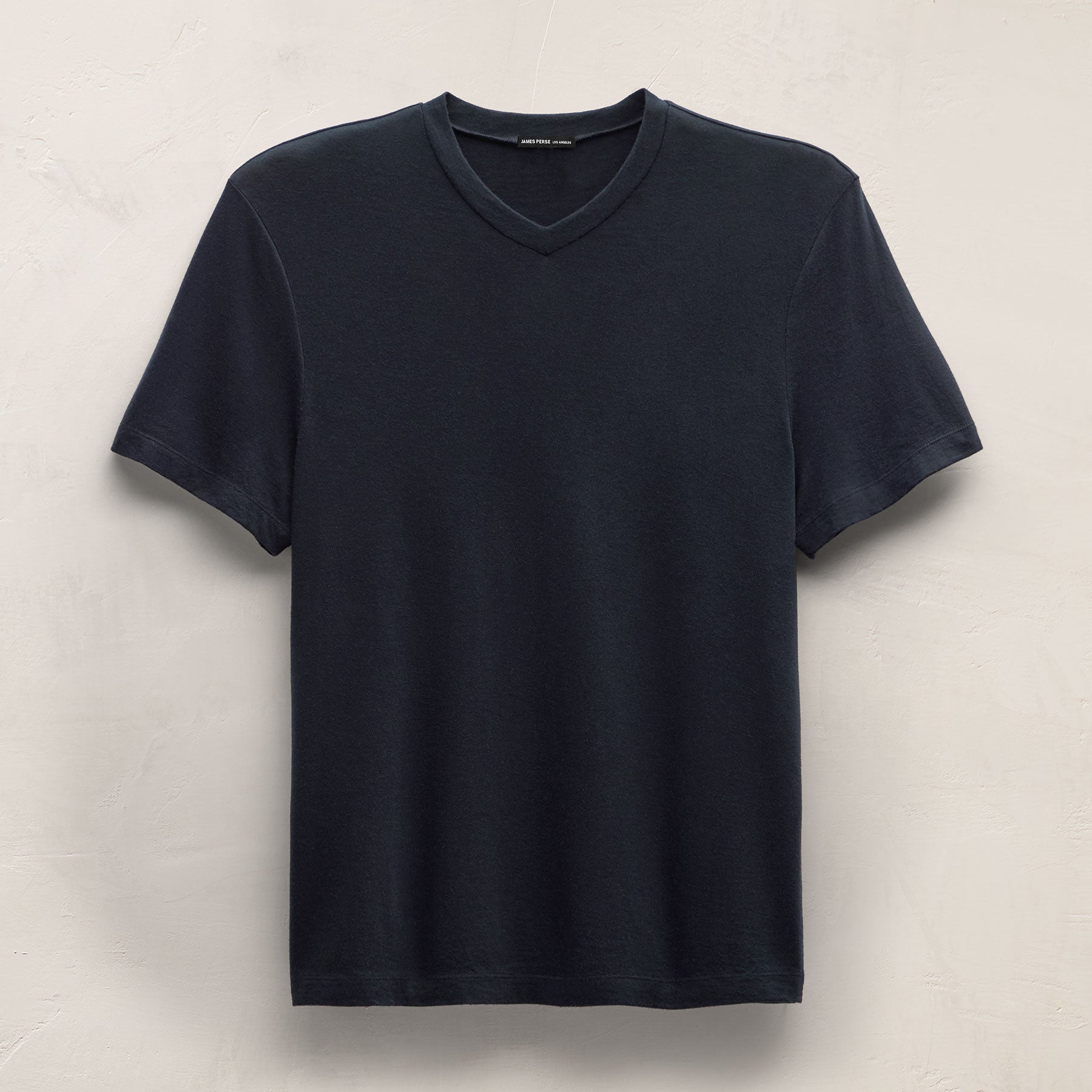 Cotton Cashmere Short Sleeve V Neck in Blue Noir | James Perse Los Angeles