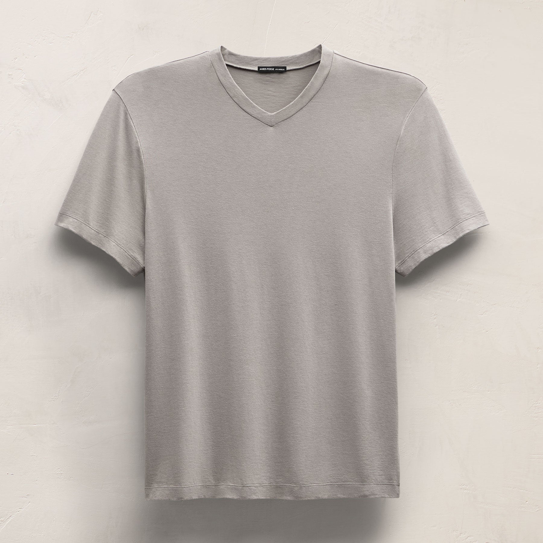 Cotton Cashmere Short Sleeve V Neck in Fog | James Perse Los Angeles