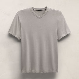Cotton Cashmere Short Sleeve V Neck in Fog | James Perse Los Angeles