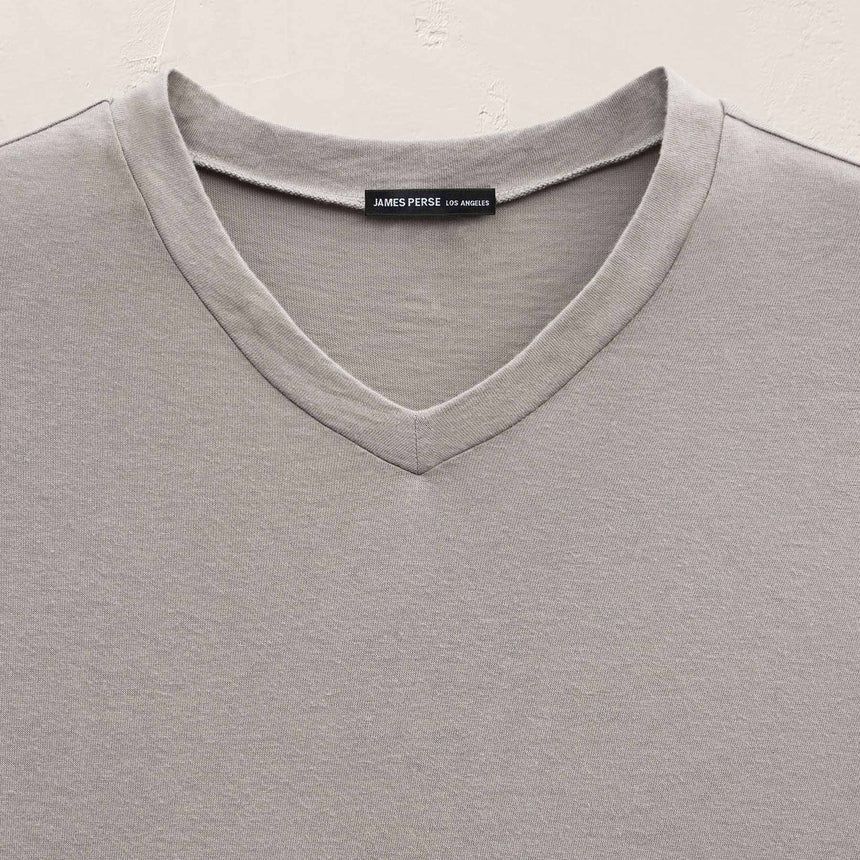 Cotton Cashmere Short Sleeve V Neck in Fog | James Perse Los Angeles