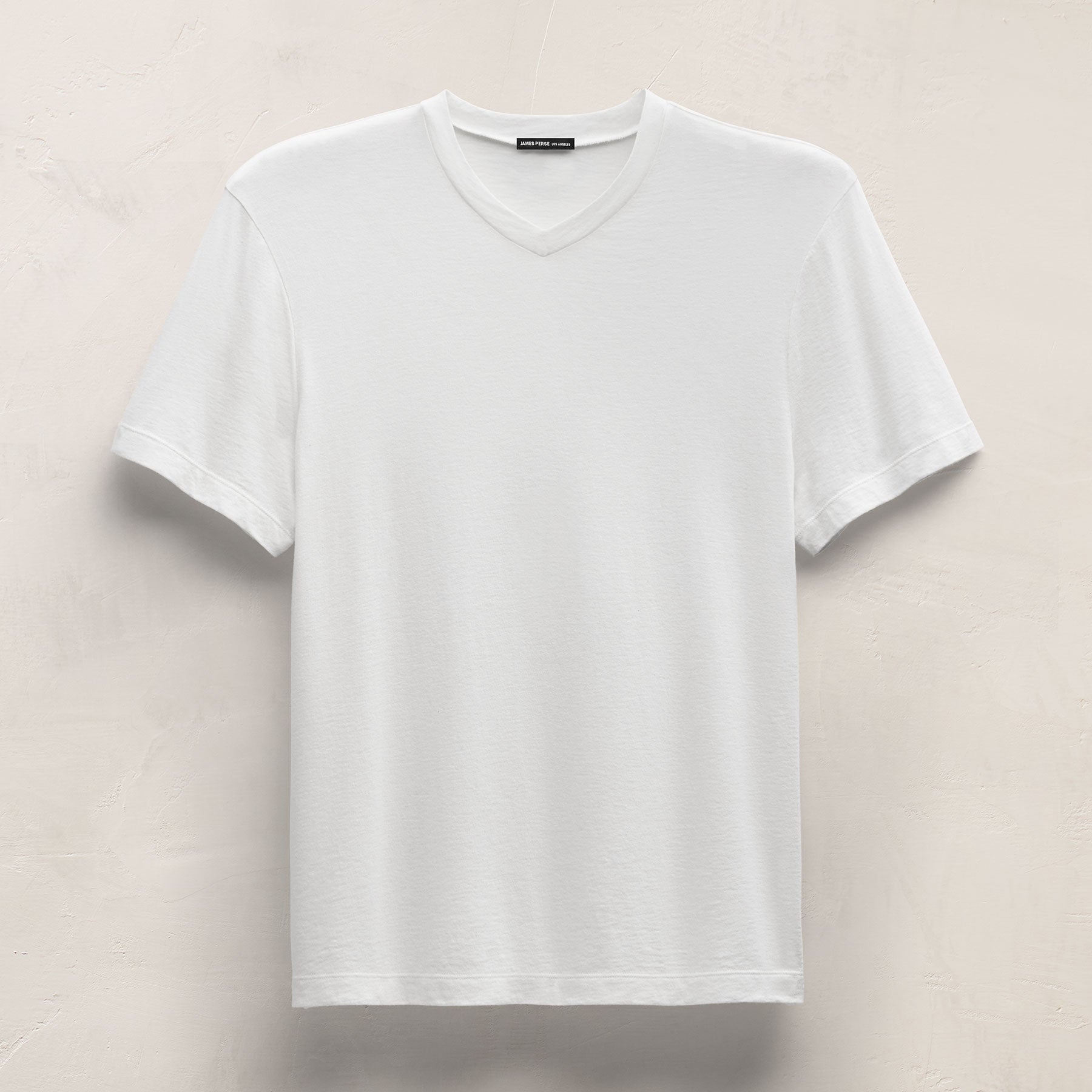 Cotton Cashmere Short Sleeve V Neck in White | James Perse Los Angeles
