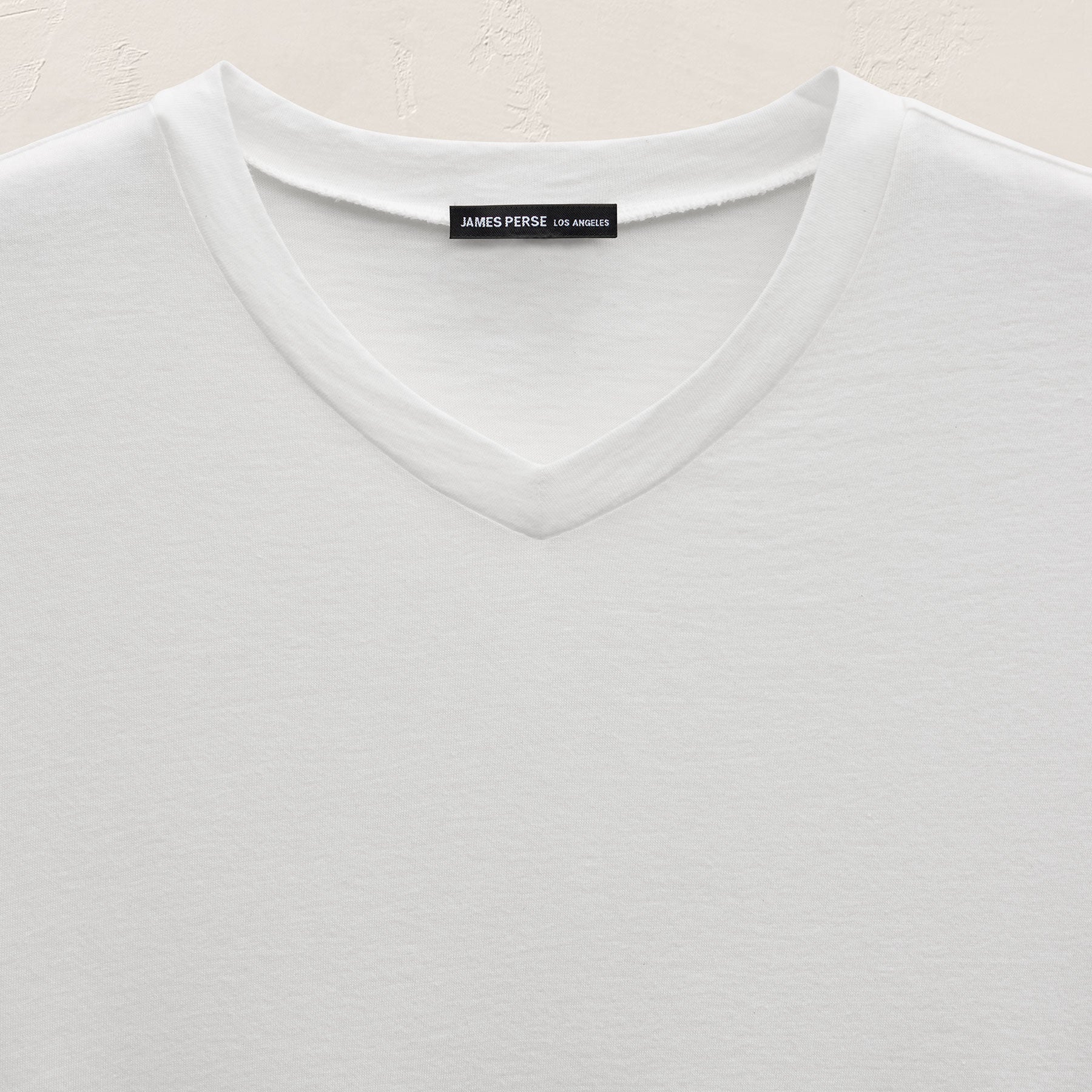 Cotton Cashmere Short Sleeve V Neck in White | James Perse Los Angeles