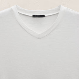 Cotton Cashmere Short Sleeve V Neck in White | James Perse Los Angeles