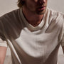 Cotton Cashmere Short Sleeve V Neck in White | James Perse Los Angeles
