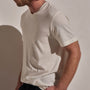 Cotton Cashmere Short Sleeve V Neck in White | James Perse Los Angeles