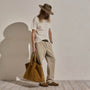 Cotton Cashmere Short Sleeve V Neck in White | James Perse Los Angeles