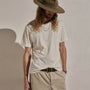 Cotton Cashmere Short Sleeve V Neck in White | James Perse Los Angeles