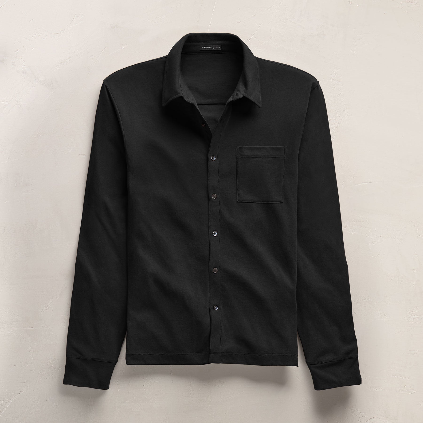 Matte Stretch Poplin Dress Shirt - Black | James Perse Los Angeles
