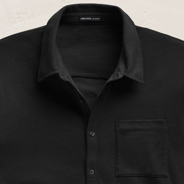all black dress shirt Quattro Flex Short Sleeve Button Down Black M / Black