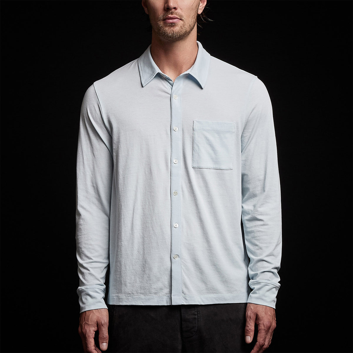 Knit Jersey Shirt in Baby Blue | James Perse Los Angeles