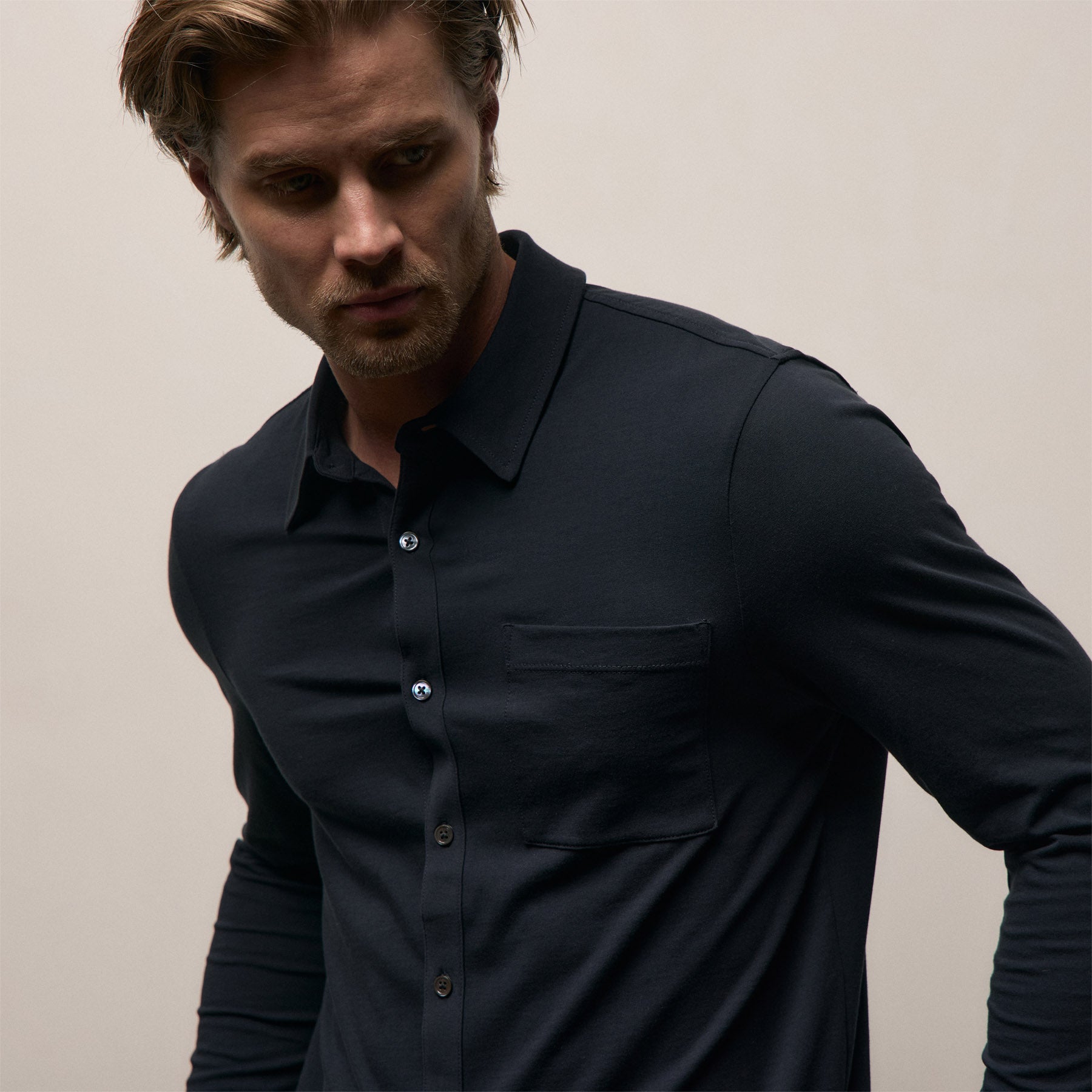 Clean Finish Jersey Shirt in Deep | James Perse Los Angeles