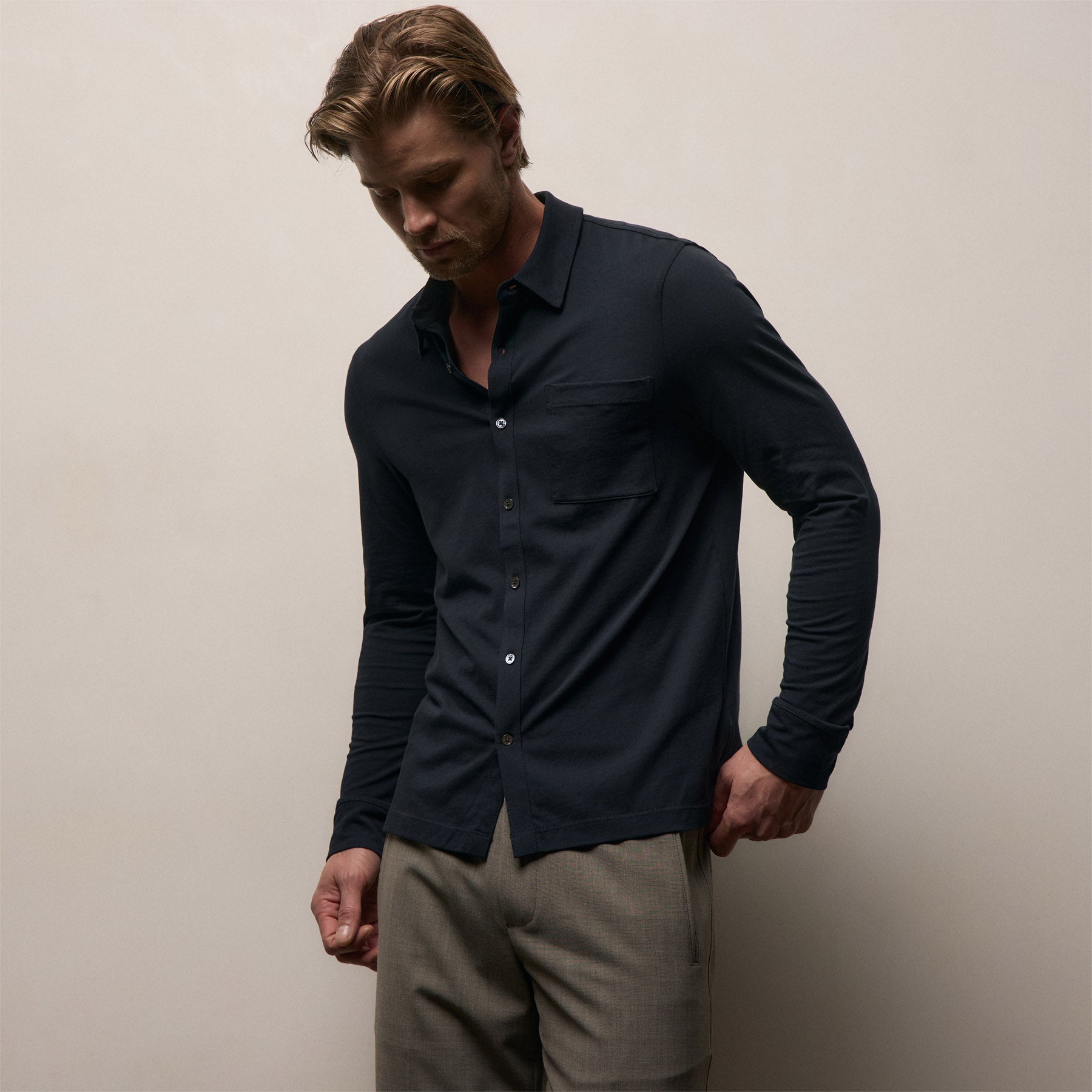 Clean Finish Jersey Shirt - Deep | Shirts | James Perse