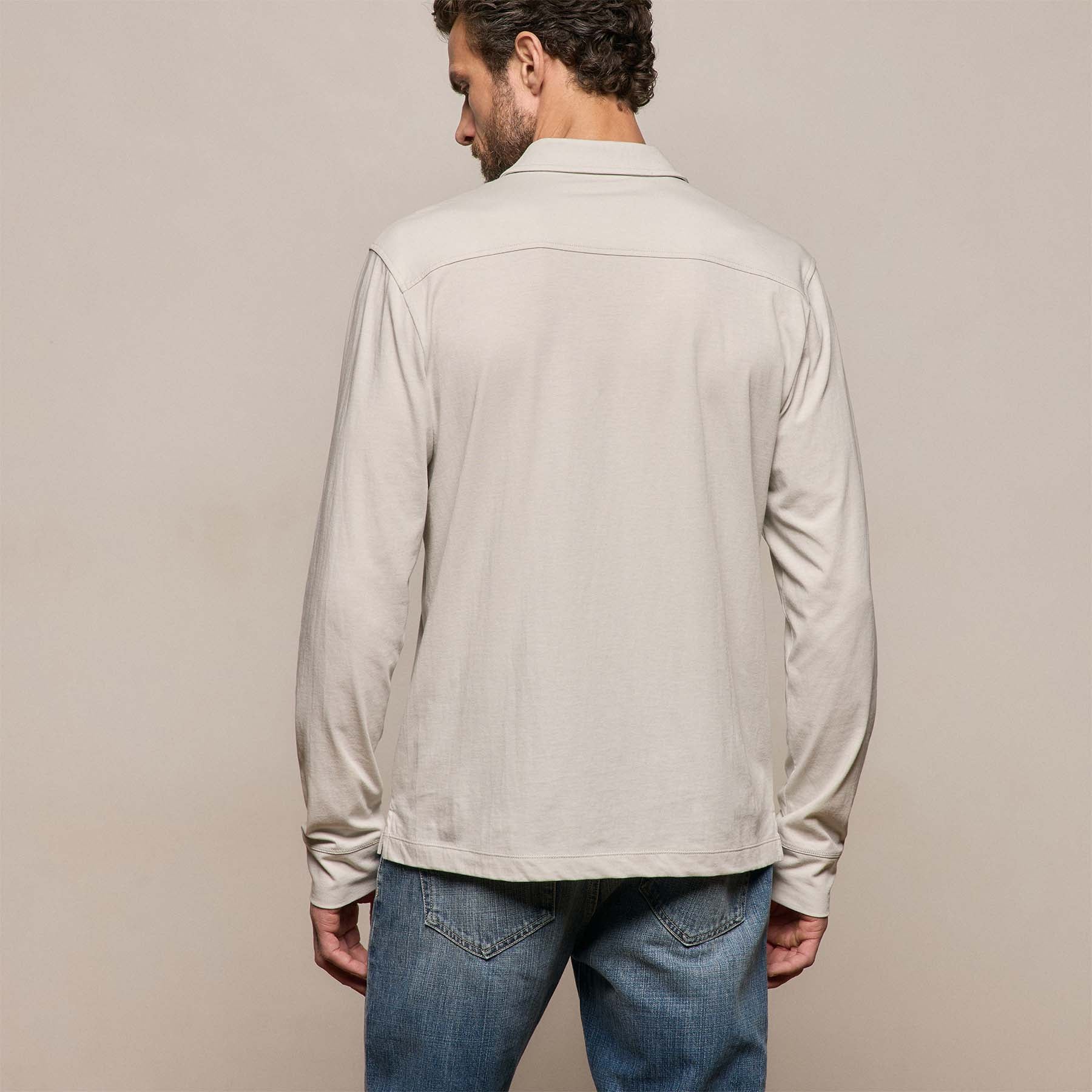 Clean Finish Jersey Shirt in Pearl | James Perse Los Angeles