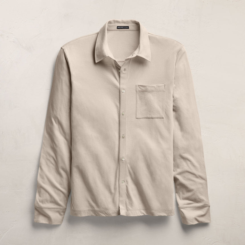 Clean Finish Jersey Shirt in Pearl | James Perse Los Angeles