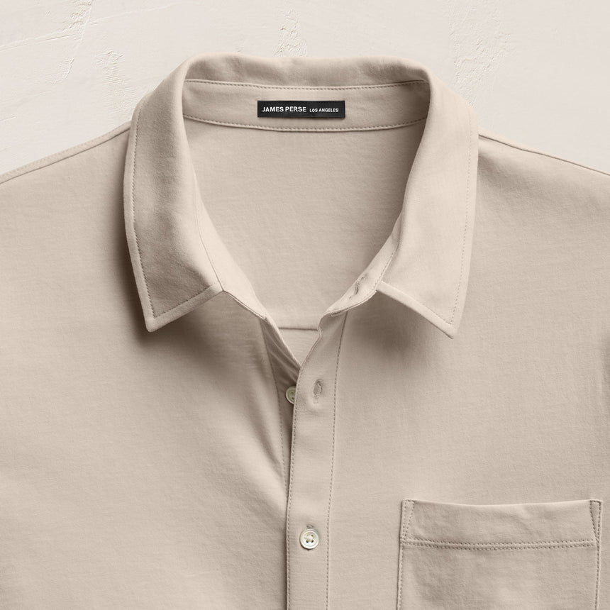Clean Finish Jersey Shirt in Pearl | James Perse Los Angeles