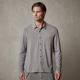 Knit Jersey Shirt in Silver Grey | James Perse Los Angeles