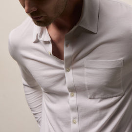 Clean Finish Jersey Shirt in White | James Perse Los Angeles