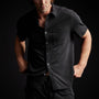Clean Finish Short Sleeve Shirt  in Black | James Perse Los Angeles