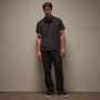 Clean Contrast Placket Short Sleeve in Magma/Black | James Perse Los Angeles