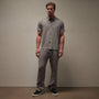 Clean Contrast Placket Short Sleeve in Silvergrey/Magma | James Perse Los Angeles