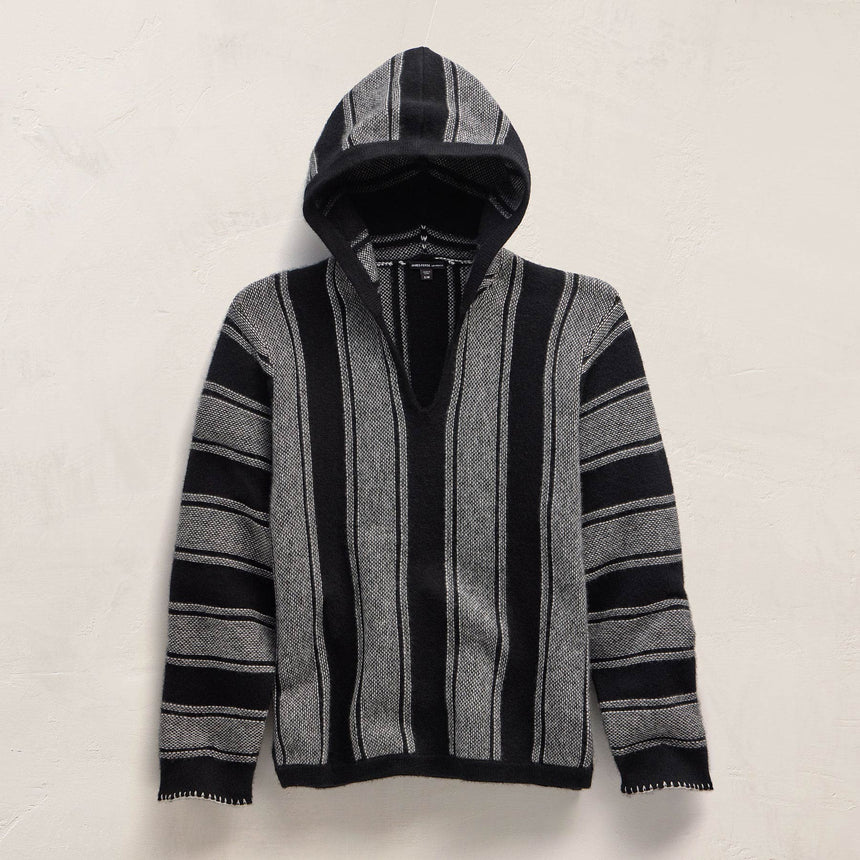 Mens Poncho in Black Stripe | James Perse Los Angeles FLAT