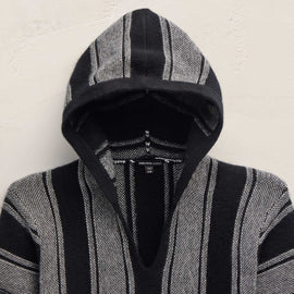 Mens Poncho in Black Stripe | James Perse Los Angeles FLAT