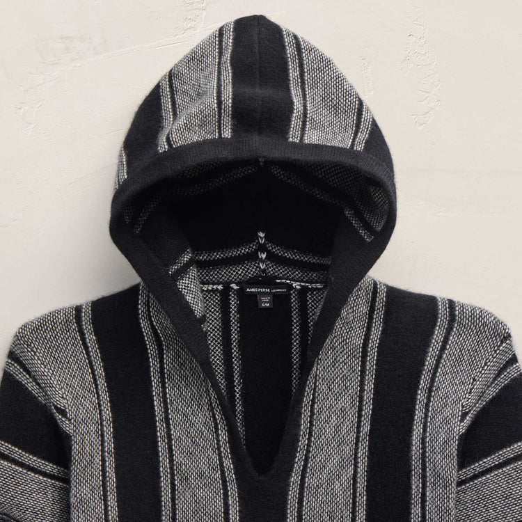 Mens Poncho in Black Stripe | James Perse Los Angeles