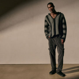 Mens Poncho in Black Stripe | James Perse Los Angeles